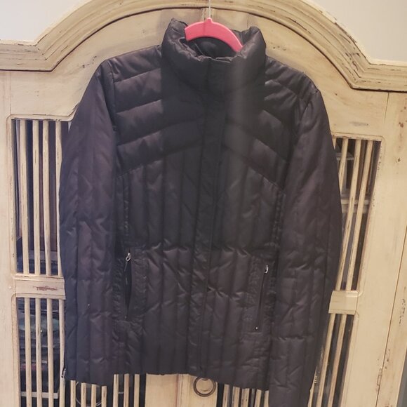 Kenneth Cole Reaction Black Down Fitted Puffer Jacket - Picture 4 of 10